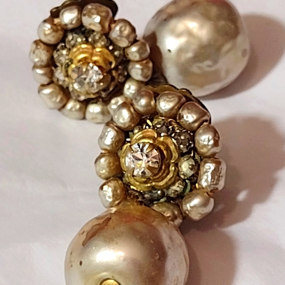 Miriam Haskell Signed Earrings - Picture 1 of 8